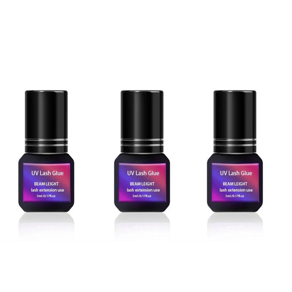 3HI-Colle à Cils UV Transparente, Gel Doux à vaccage Rapide, Outils Adhésifs, Fournitures d'Extensio