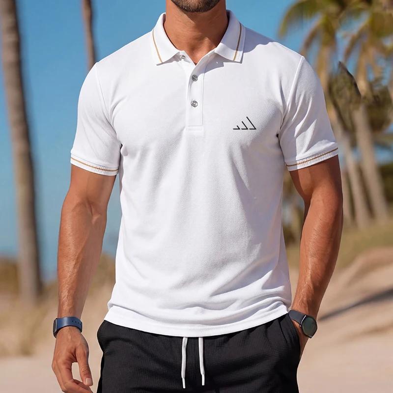 Polo décontracté pour homme, streetwear d'été, manches courtes, hauts décontractés pour affaires, vê