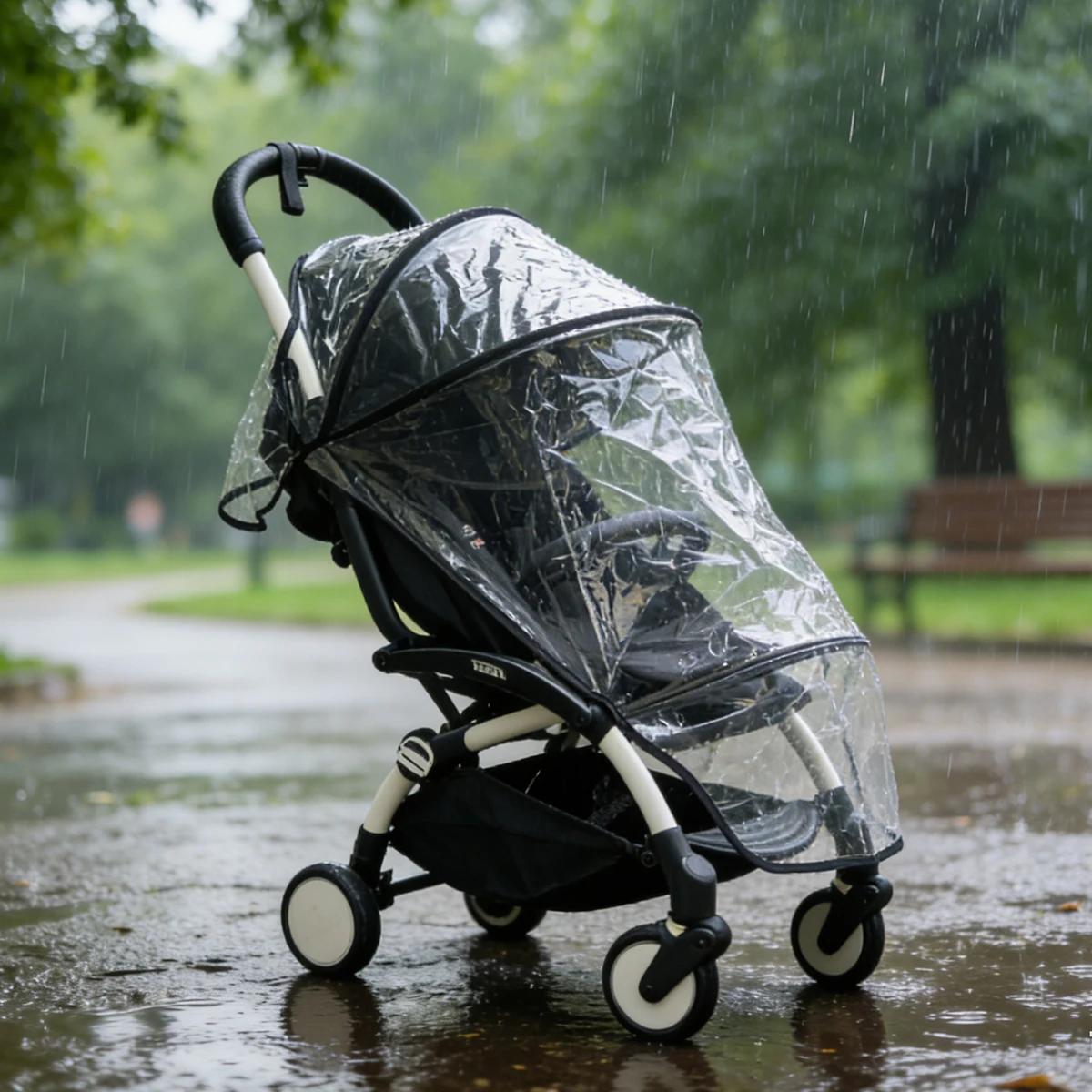 Housse de pluie transparente EVA pour poussette Babyzen YOYO et Stokke - Protection complète contre intempéries