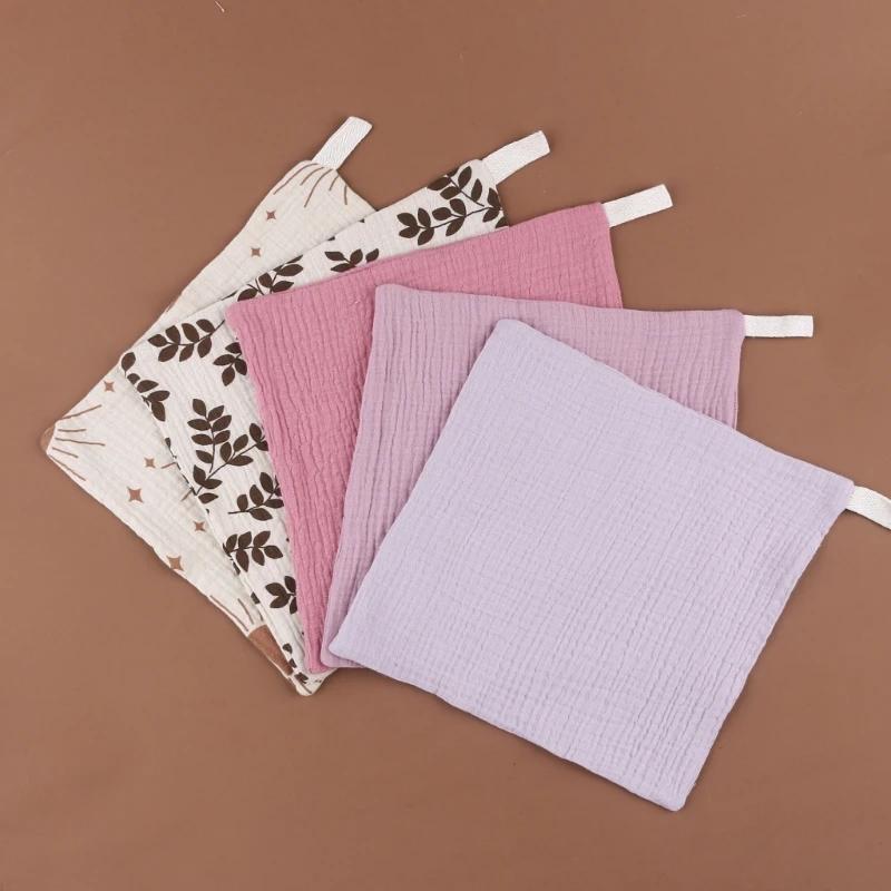 Serviettes en coton gaze douce et absorbante pour bébé, 5 pièces, lingettes pour le visage, mouchoir