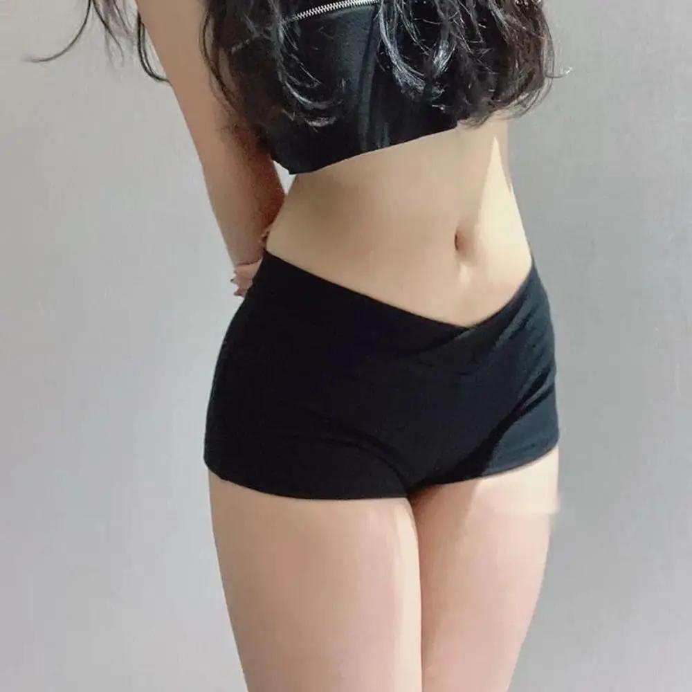 Short de sport ultra court, noir, pantalon de ballet, serré, taille basse, simple, décontracté, fitn