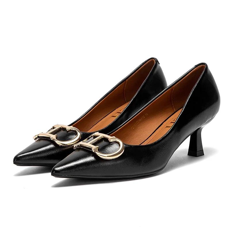 Chaussures pour femmes bout pointu talons hauts en cuir verni robe talons chaussures bateau chaussur