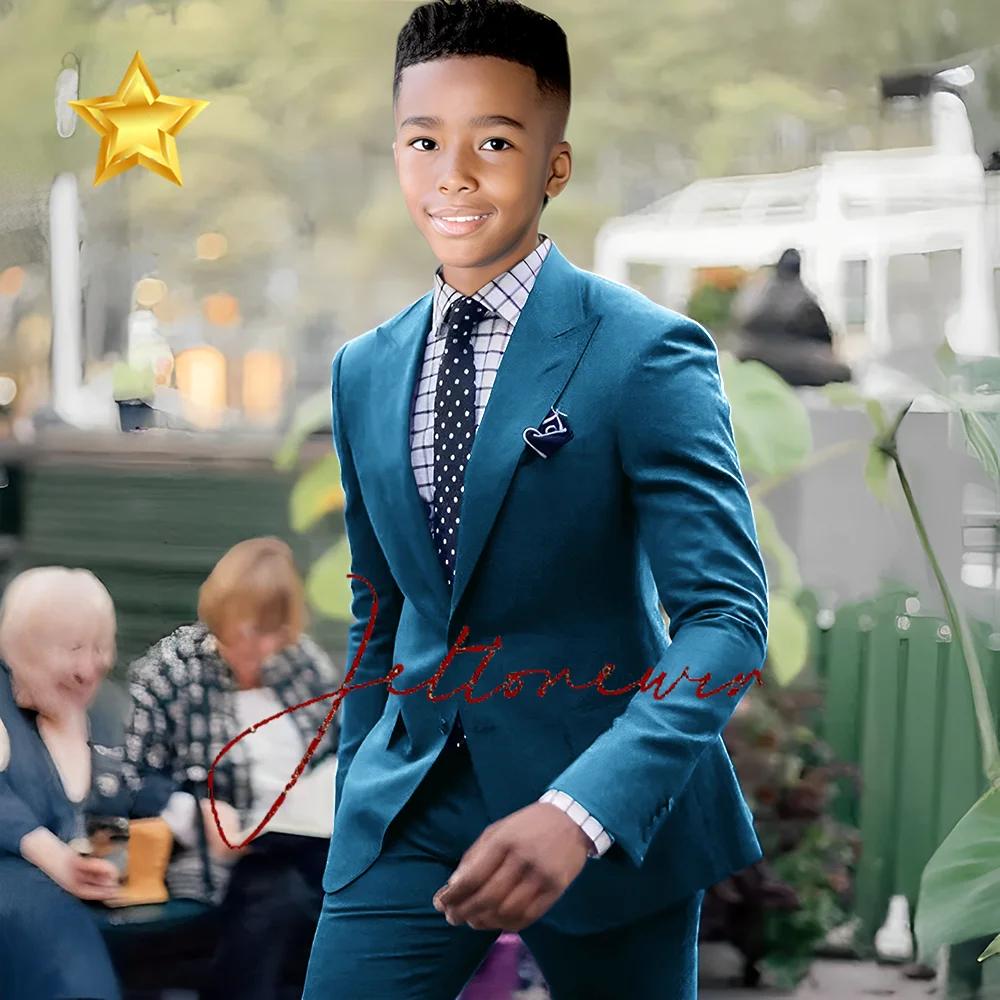 Tuxedos de mariage pour garçon, ensemble de 2 pièces, Blazer de dîner à revers châle (veste + pantal