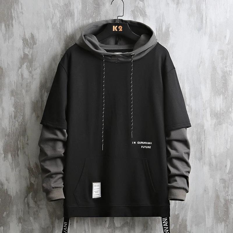Nouveau sweat à capuche Patchwork Hip Hop hommes pull à capuche Streetwear décontracté mode vêtement