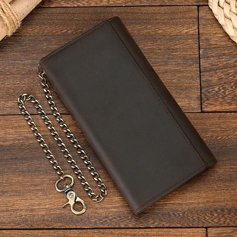 Porte-monnaie à pince en cuir véritable pour homme, portefeuille multi-cartes avec fer JOWrist, port