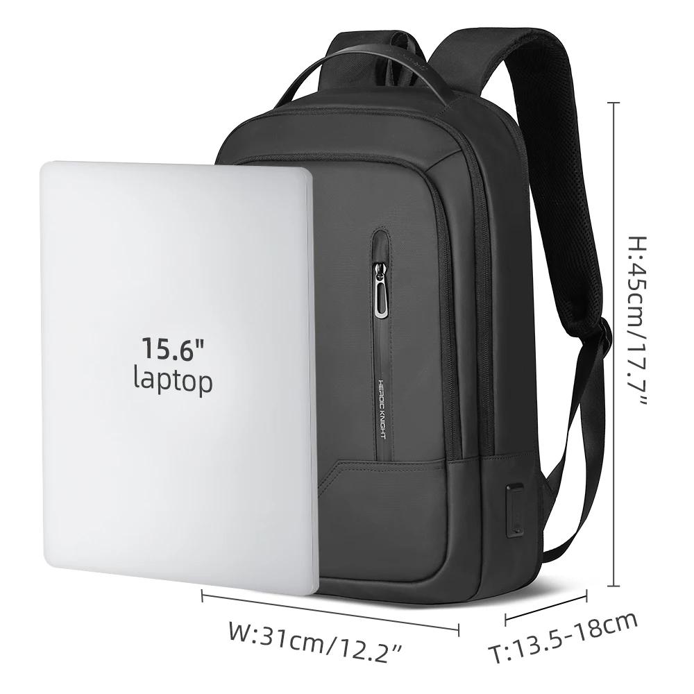 Heroic Knight Slim homme sac à dos pour ordinateur portable sac d'école étanche avec chargement USB 