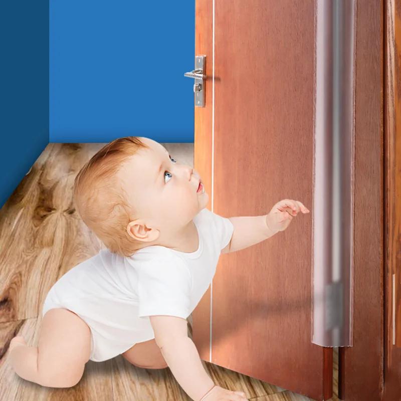 Charnière de porte de sécurité transparente pour enfants, couverture de protection contre le pinceme