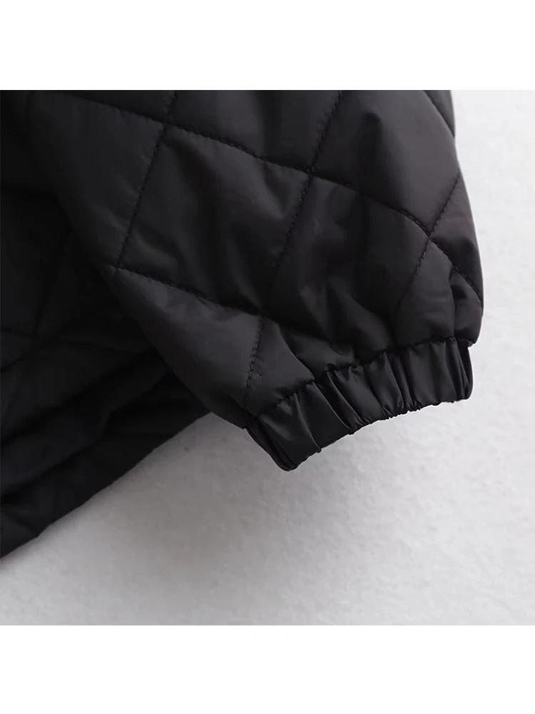 YENKYE – veste de vol matelassée surdimensionnée pour femme, manteau d'extérieur Vintage noir à manc