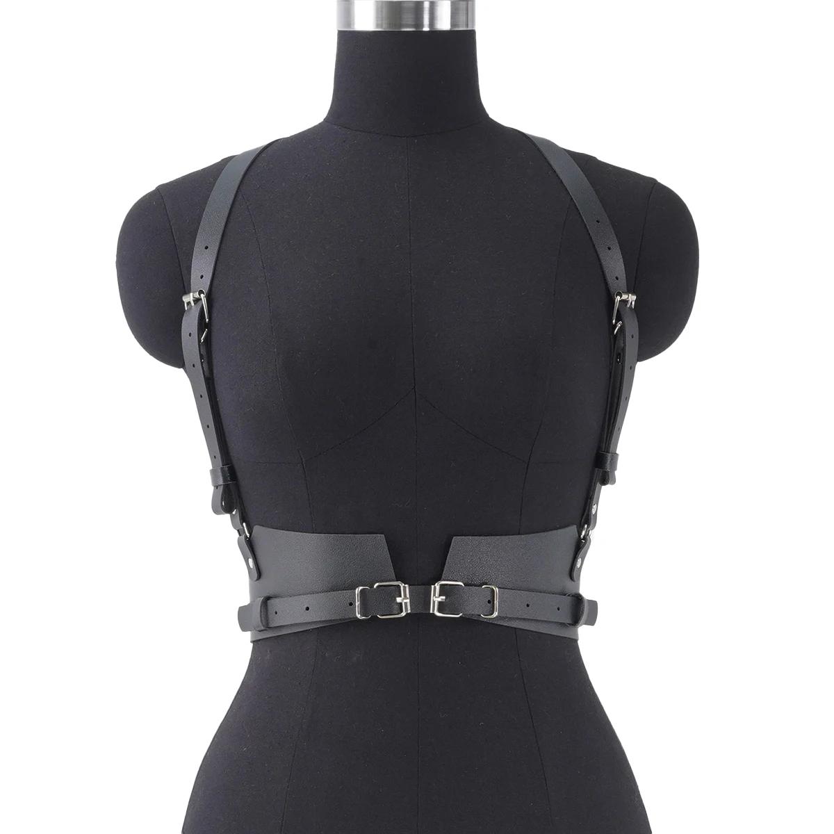 Ceinture décorative Punk pour femmes, Style de rue, ceinture à bretelles réglable, harnais Corset, a