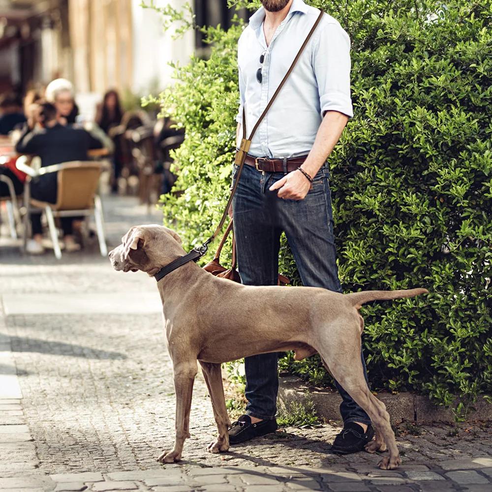 1.8M grande laisse de chien chaîne de taille Traction pour la course à pied réglage simplicité mains