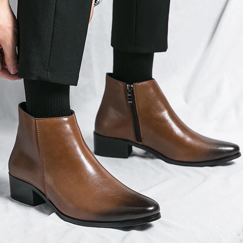 Chaussures pour hommes Chelsea bottes casual affaires rétro bottines homme chaussures de marche chau