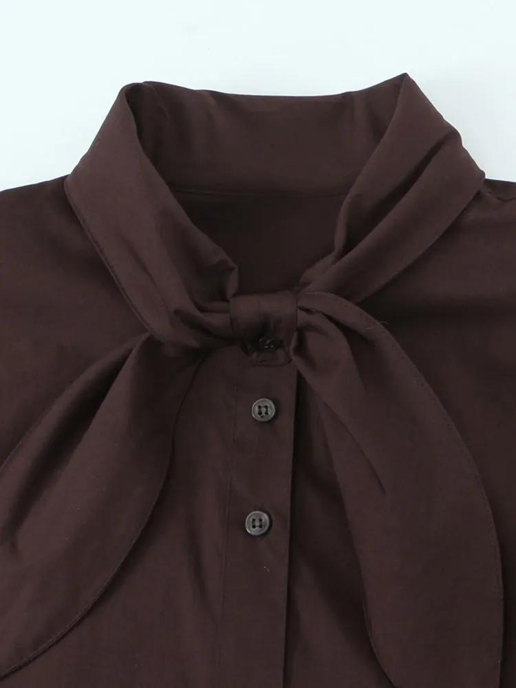 NLZGMSJ femme écharpe chemises 2025 automne élégant bureau dame ample Chic mince quotidien manches l