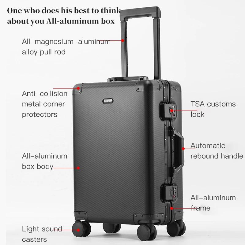Bagage à main – Valise trolley en alliage d'aluminium et de magnésium de qualité supérieure, nouveau