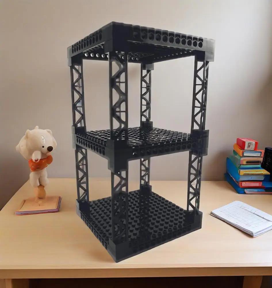 Blocs de construction multifonctionnels, Support de rangement de bureau multicouche empilable, bunke