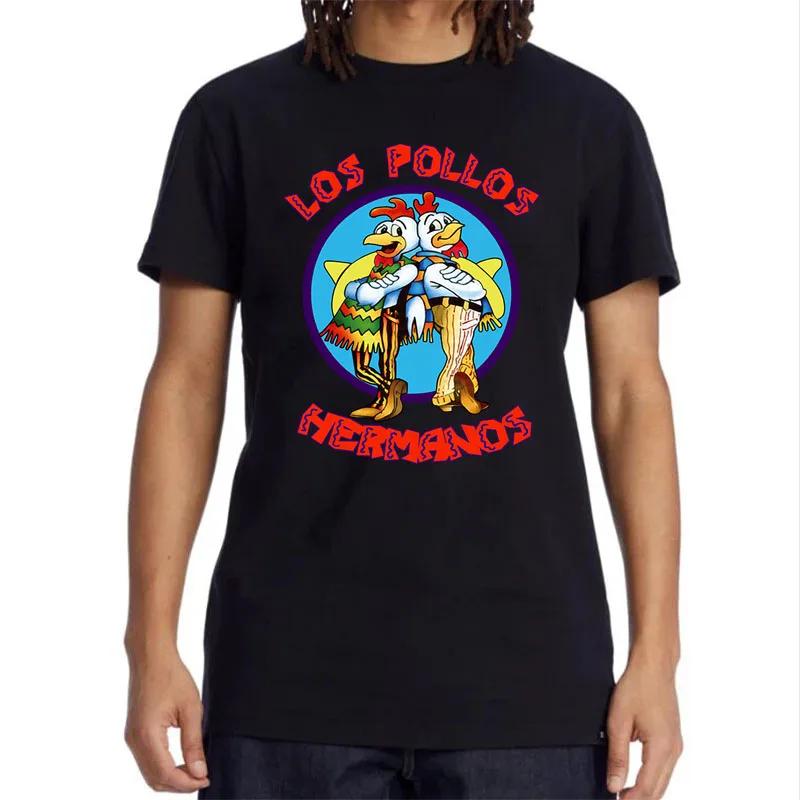Été hommes à manches courtes de haute qualité 100% coton Breaking Bad LOS POLLOS poulet frères impri