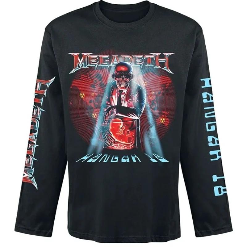 T-shirt unisexe à manches longues imprimé en 3D de la groupe de rock punk américain Megadeth, mode a