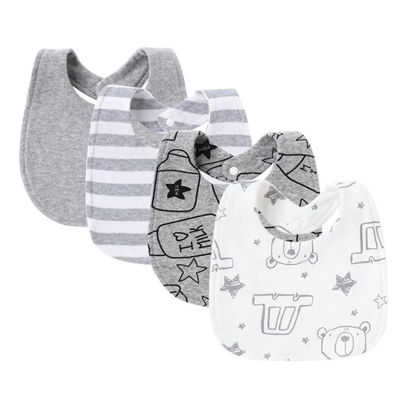 Bavoirs en coton pour bébés, 4 pièces, vêtements pour rots, serviettes de salive pour nouveau-nés, f