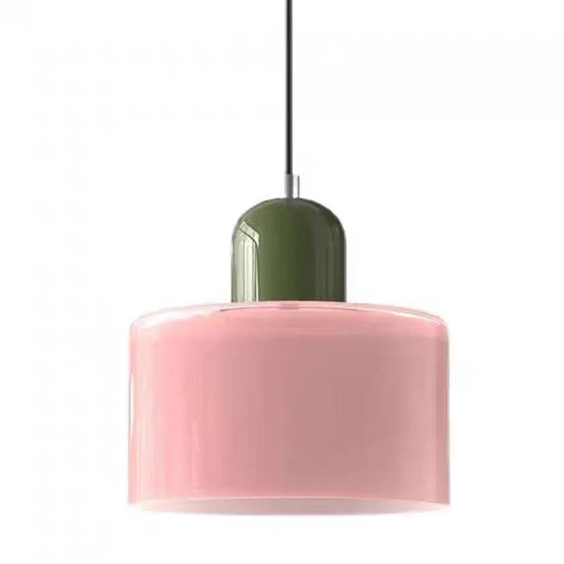 Lustre en verre nordique moderne pour chambre à coucher, lampe de chevet longue ligne, petit lustre 