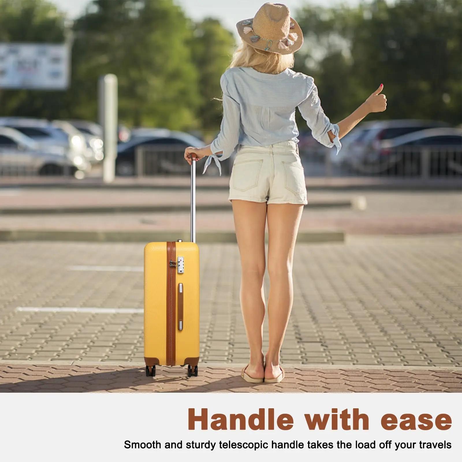 M/L/XL Kono étui rigide 100% ABS bagage de voyage avec 8 roues spinner valise à roulettes TSA serrur