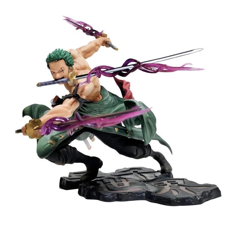 Figurine d'anime une pièce Luffy Roronoa Zoro, Statue Manga sa-maximum à trois lames, jouets modèles
