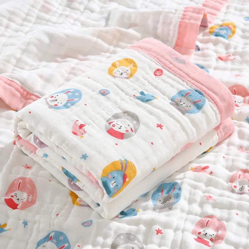 Couvertures pour bébé 6 couches 100% gaze de coton, enveloppe respirante pour bébé, douce et absorba