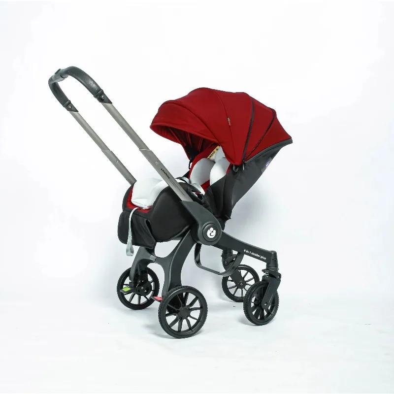 Poussette 4-en-1 Premium 2026 tout-en-un pour nouveau-né, pliable compacte, siège auto bidirectionne