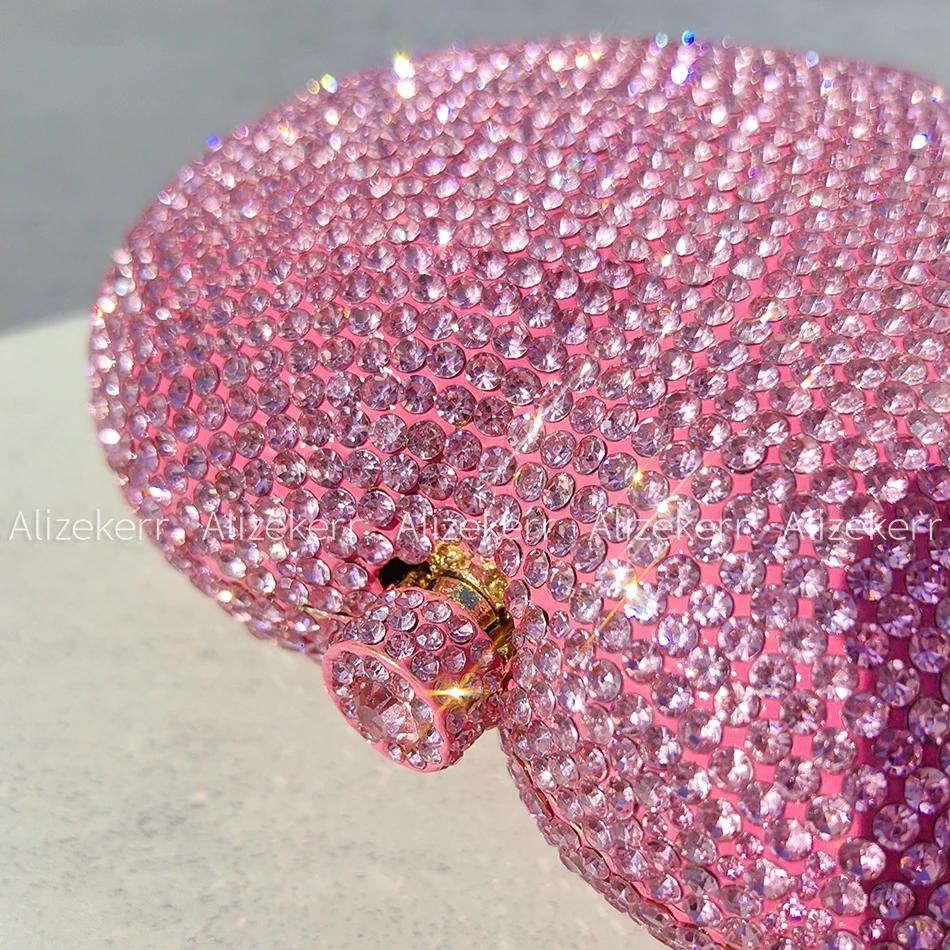 Alizekerr-Sacs de soirée en cristal en forme de cœur pour femmes, petite pochette en biscuits chic,