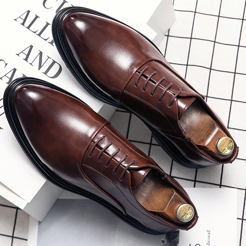Classique Oxfords chaussures hommes rétro décontracté affaires chaussures en cuir Social pour hommes