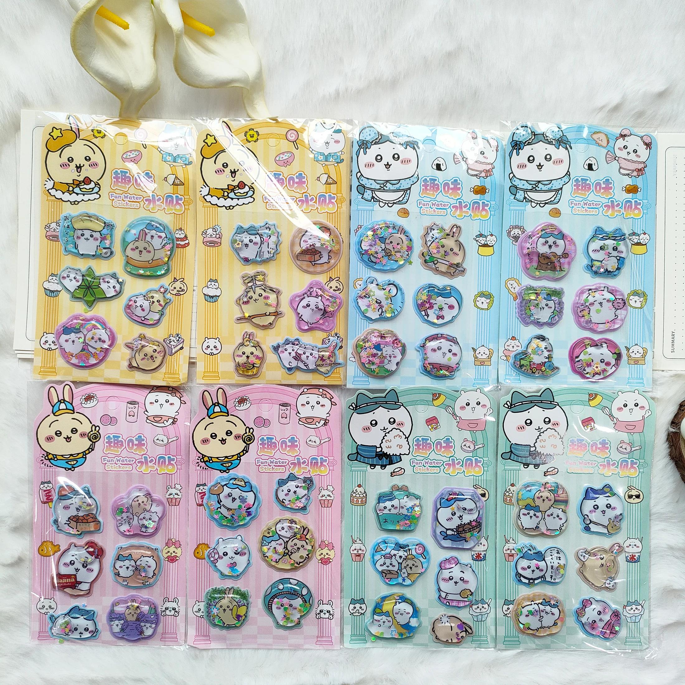 1/12 autocollants 3D Chiikawa Hachiware Usagi mignons à effet d'eau, autocollants décoratifs amusant
