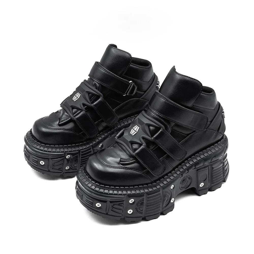 2026 nouveau Style Punk femmes chaussures gothique cheville Rock bottes à lacets talon hauteur 9CM p