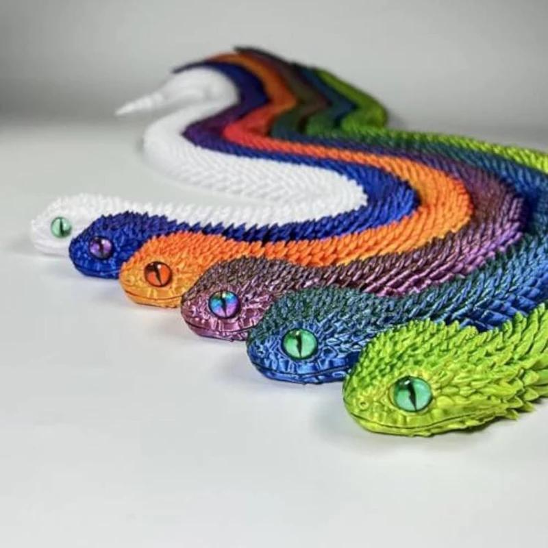 Nouvelle Statue de Serpent Réaliste Imprimée en 3D 2026, Jouet Anti-Stress Articulé, Simulation de S