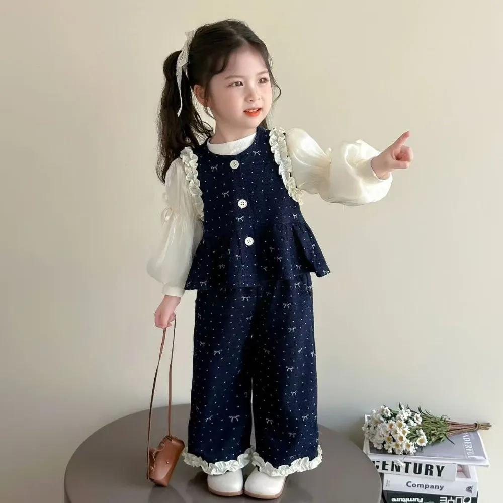 Bear Leader – vêtements d'automne pour enfants, Imitation Denim à volants, vêtements pour filles, gi