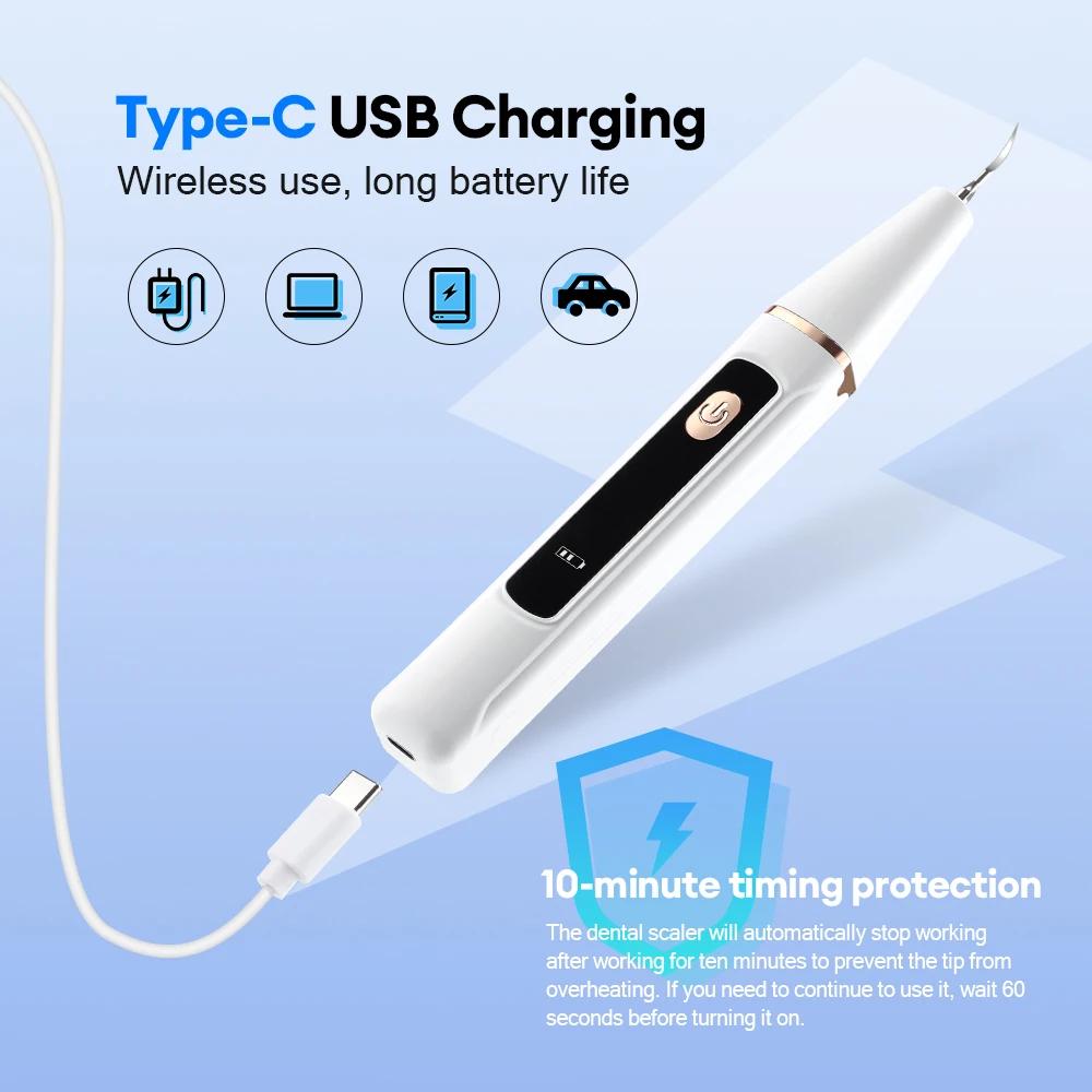 Nettoyeur de tartre à dents ultrasonique, détartreur dentaire électrique, blanchiment des dents, tac