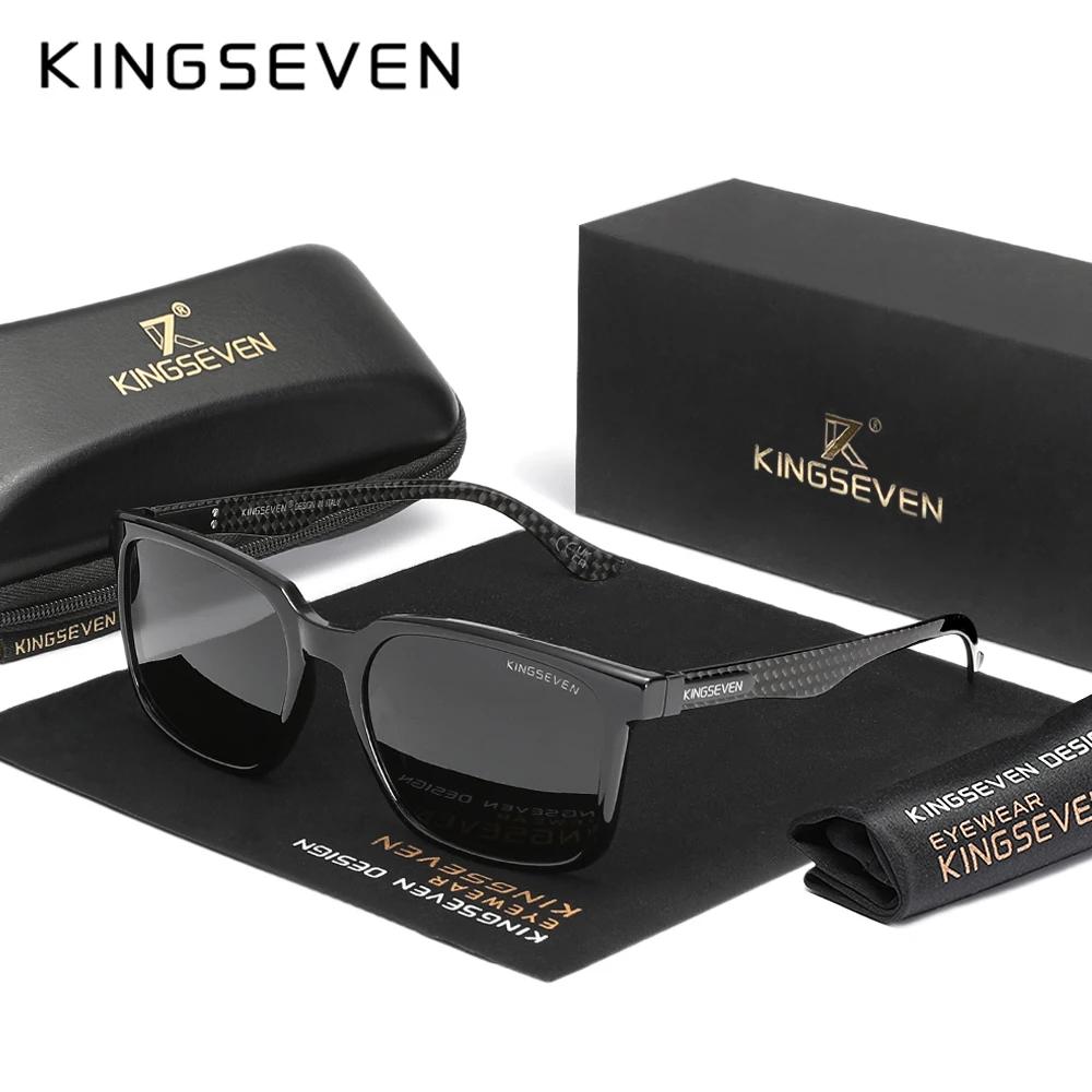 KINGESEVEN haute qualité hommes lunettes de soleil cadre en Fiber de carbone polarisé UV400 mâle lun