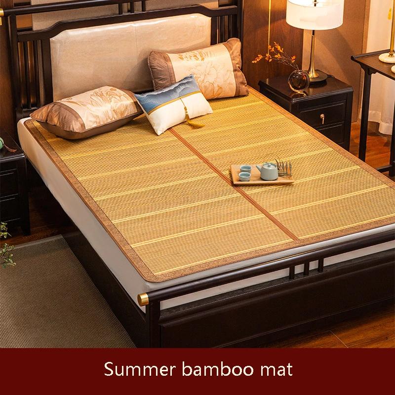 Tapis d'été chambre dortoir lit simple tapis de bambou tapis de bambou double face tapis de sol tapi