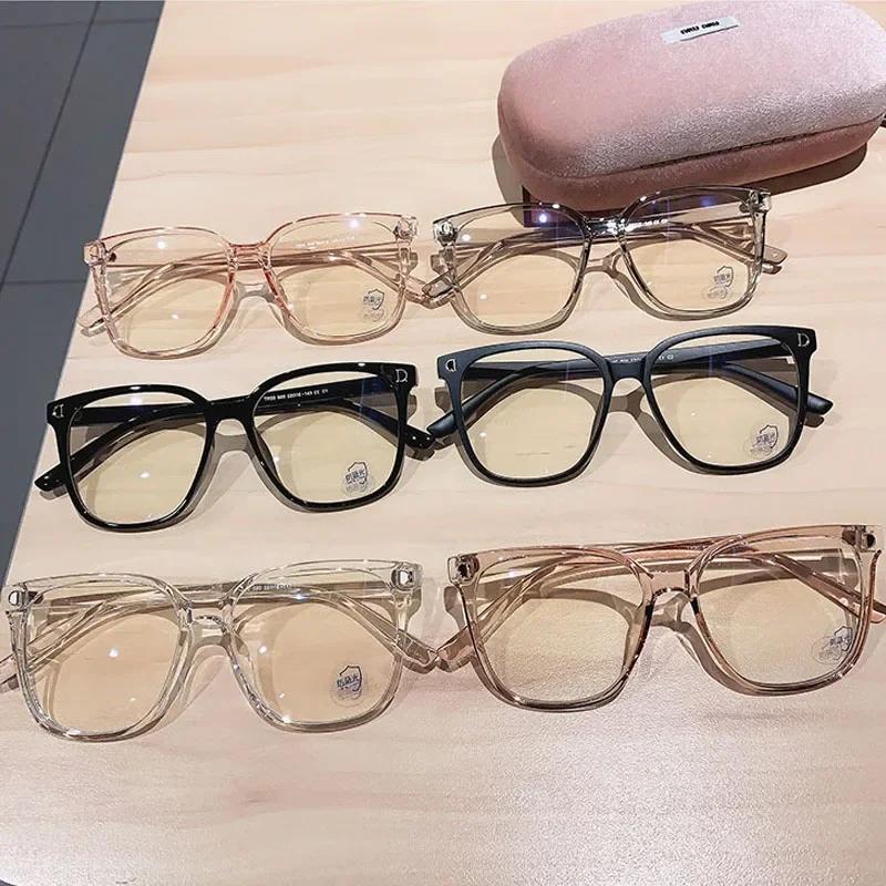 Lunettes de myopie à grande monture pour femmes, Anti-lumière bleue, protection des yeux, pour ordin