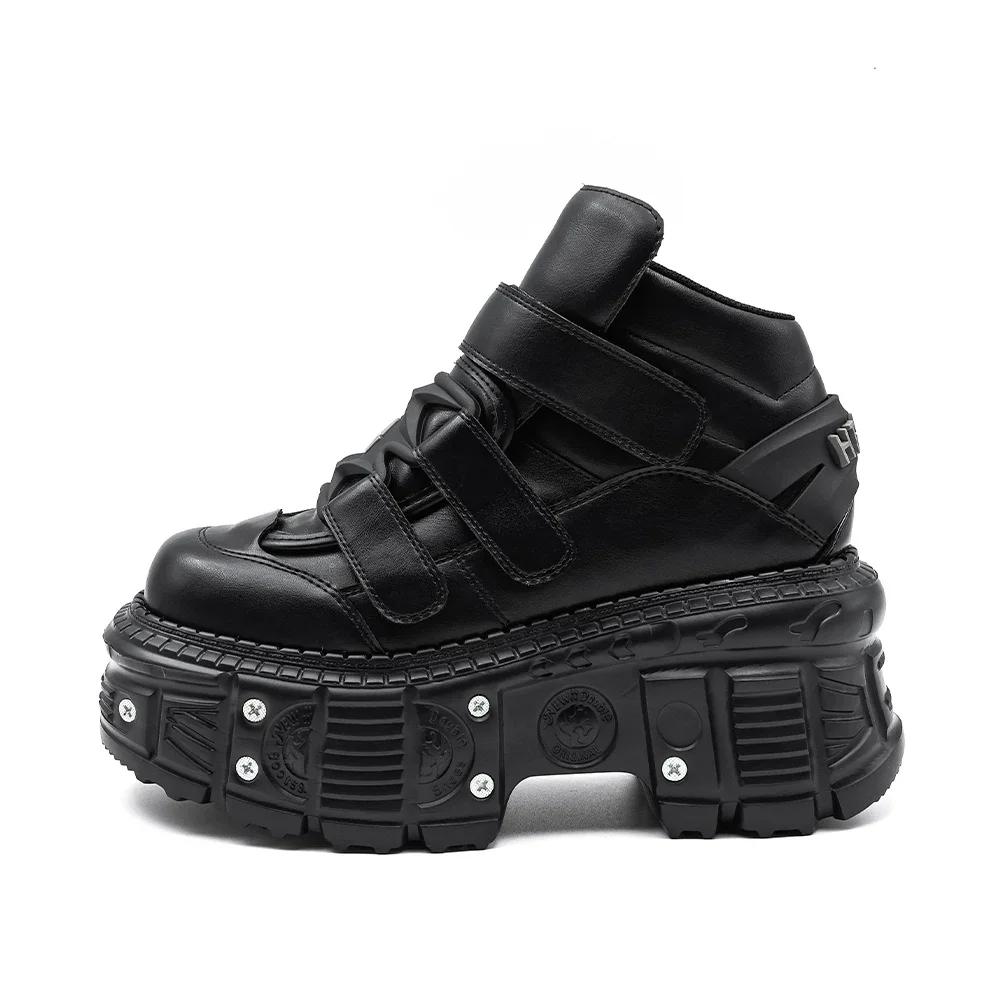 2026 nouveau Style Punk femmes chaussures gothique cheville Rock bottes à lacets talon hauteur 9CM p