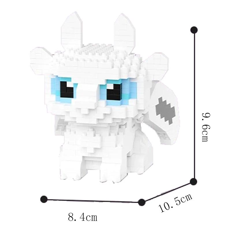 Nouveaux blocs de construction animaux jouets dessin animé Dragon Microes blocs figurines d'action H