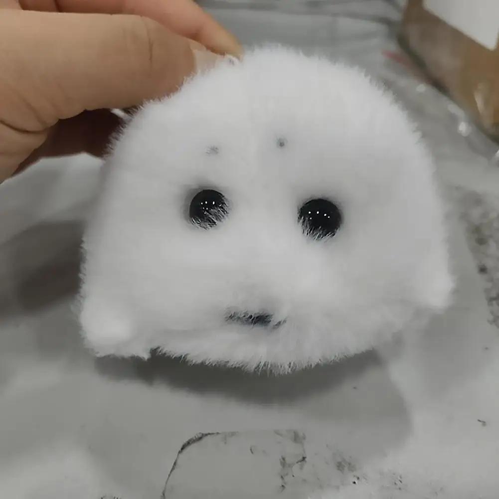 Porte-clés en peluche avec sceau gris doux, pendentif Animal en peluche, poupée en peluche à la mode