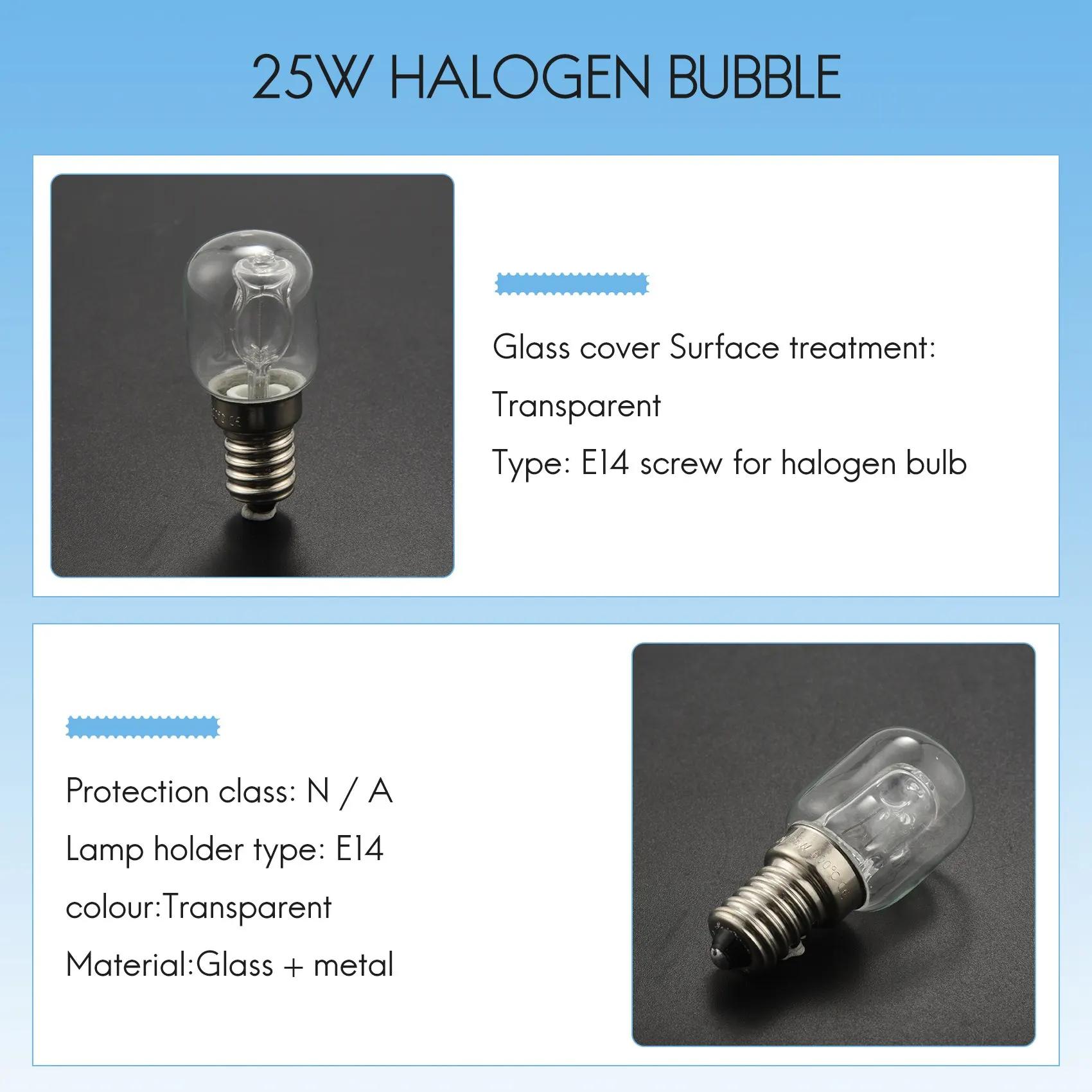 Ampoule à haute température E14 500 degrés 25W, four à bulles halogène E14 250V 25W, ampoule à Quart