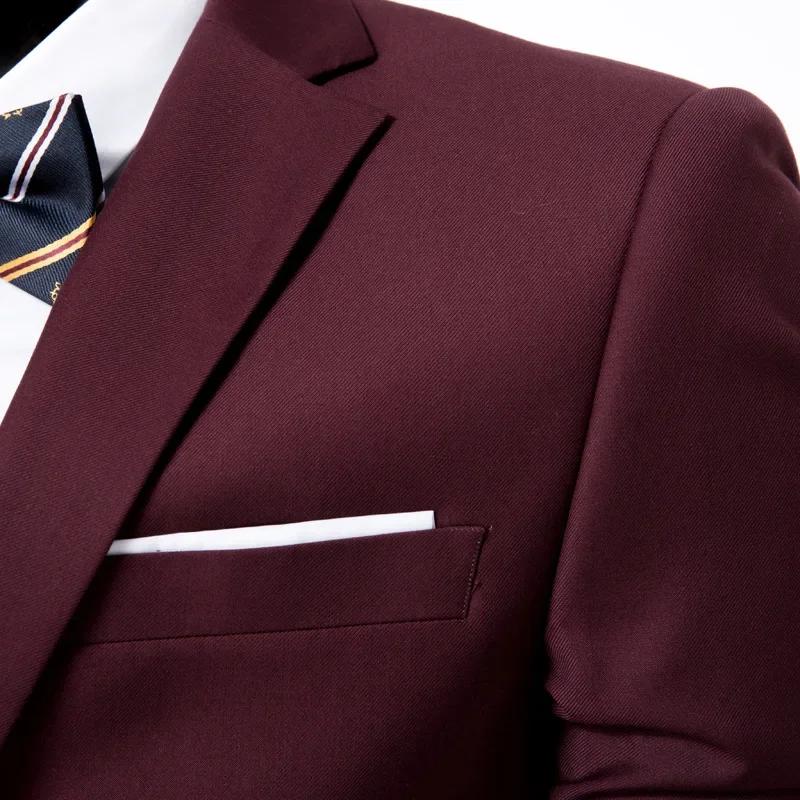 Costume trois pièces pour hommes, coupe cintrée, un bouton, pour le travail, polyvalent, Business, d