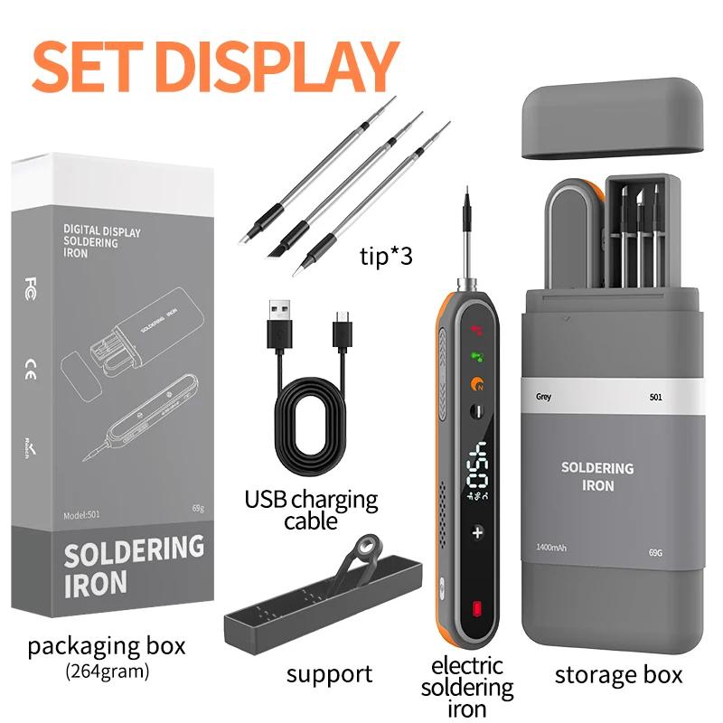 Fer à souder USB JCD portable 5V 15W avec batterie intégrée et contrôle de température à trois nivea