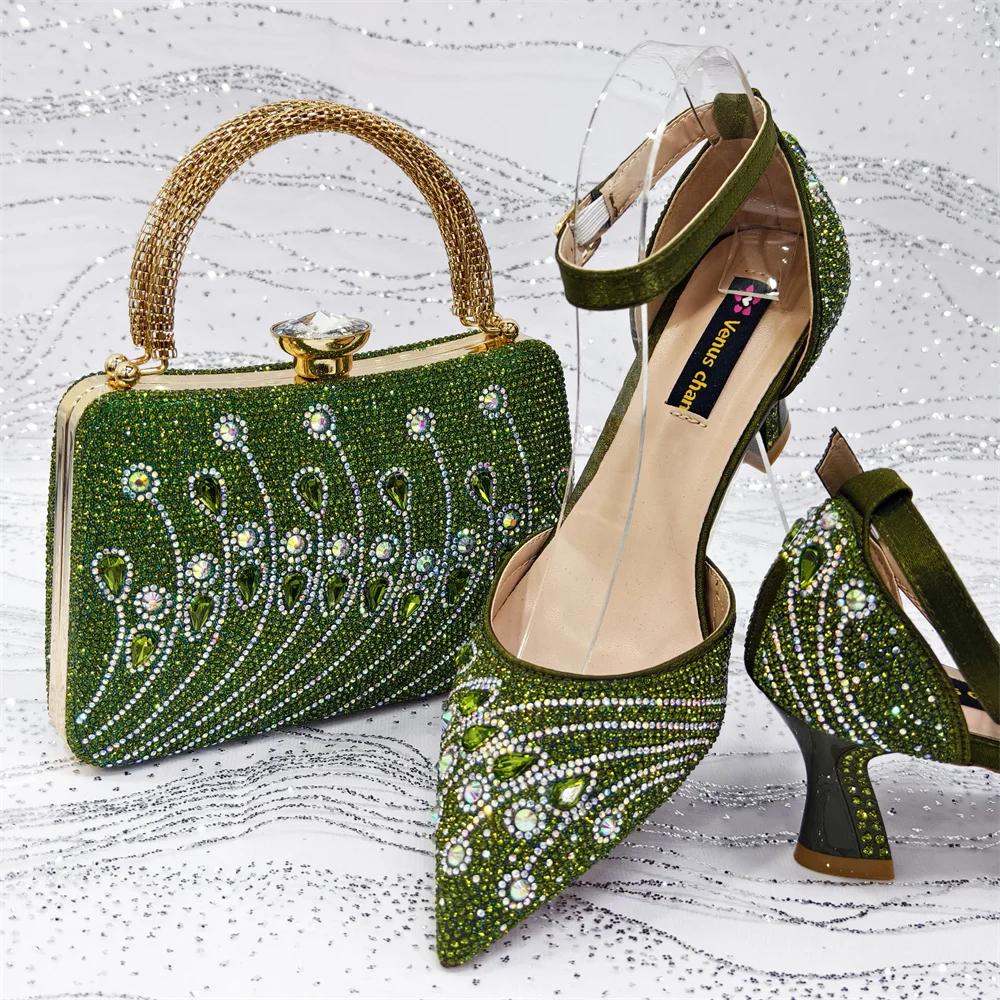 Venus Chan Sac fourre-tout élégant pour femme et ensemble de chaussures à talons hauts bloqués de co