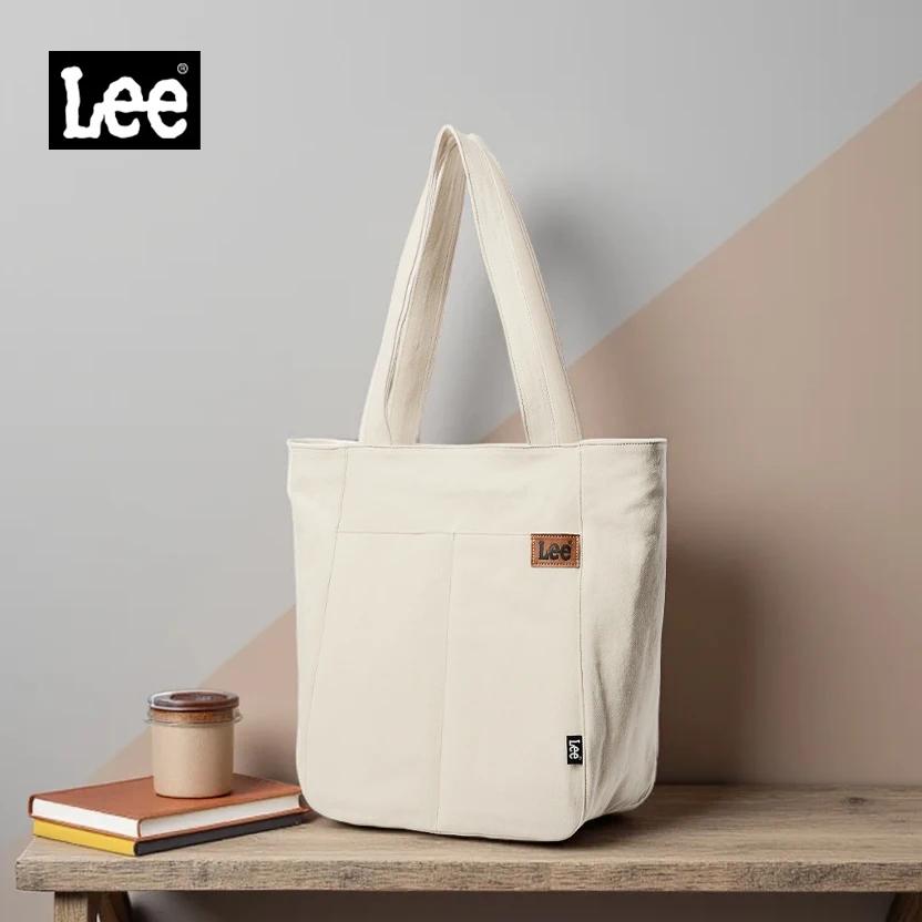 LEE Denim bleu femmes casual grande capacité sac fourre-tout jean Beige dames travail épaule école é