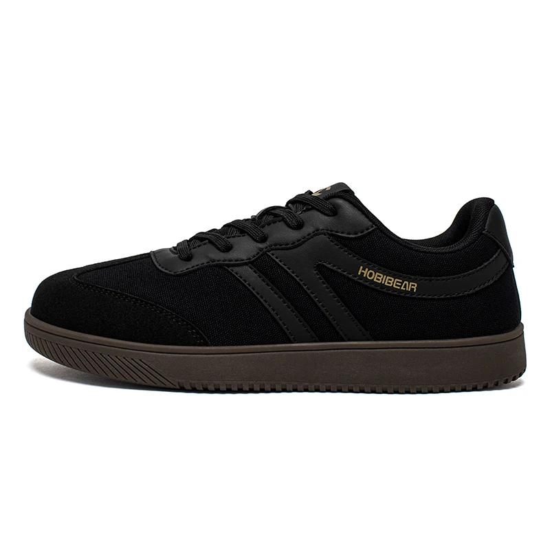 HOBIBEAR baskets à bout large chaussures de marche unisexes à lacets tissu baskets décontractées ant