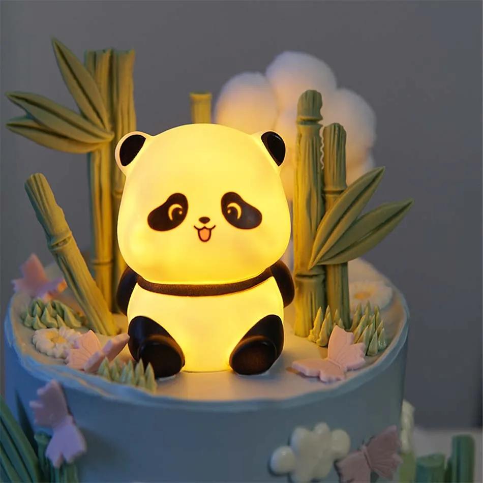 Nouveau Panda LED veilleuse salon mignon Panda lampe en plastique décor de chevet créatif enfants ve