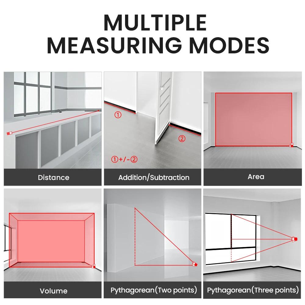 MILESEEY-Distancemètre laser, ruban à mesurer Trena laser de haute qualité 40M 60M 80M 100M 120M