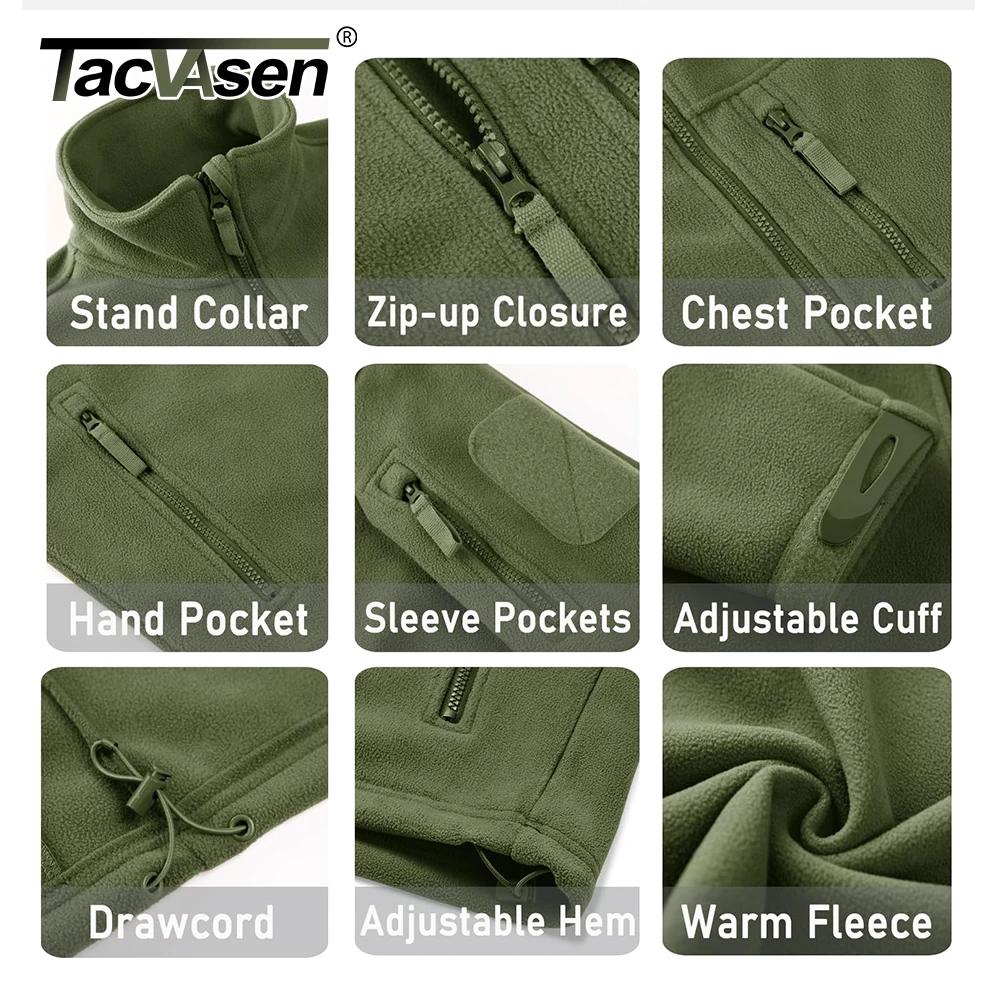 TACVASEN Veste polaire pour homme douce et chaude coupe-vent manteau zippé complet poches zippées mu