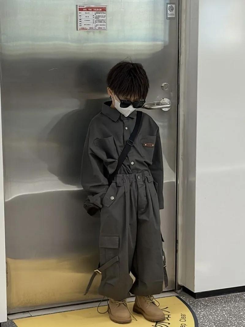 Ensemble de chemises pour enfants, vêtements pour élèves du primaire, vêtements pour hommes, automne