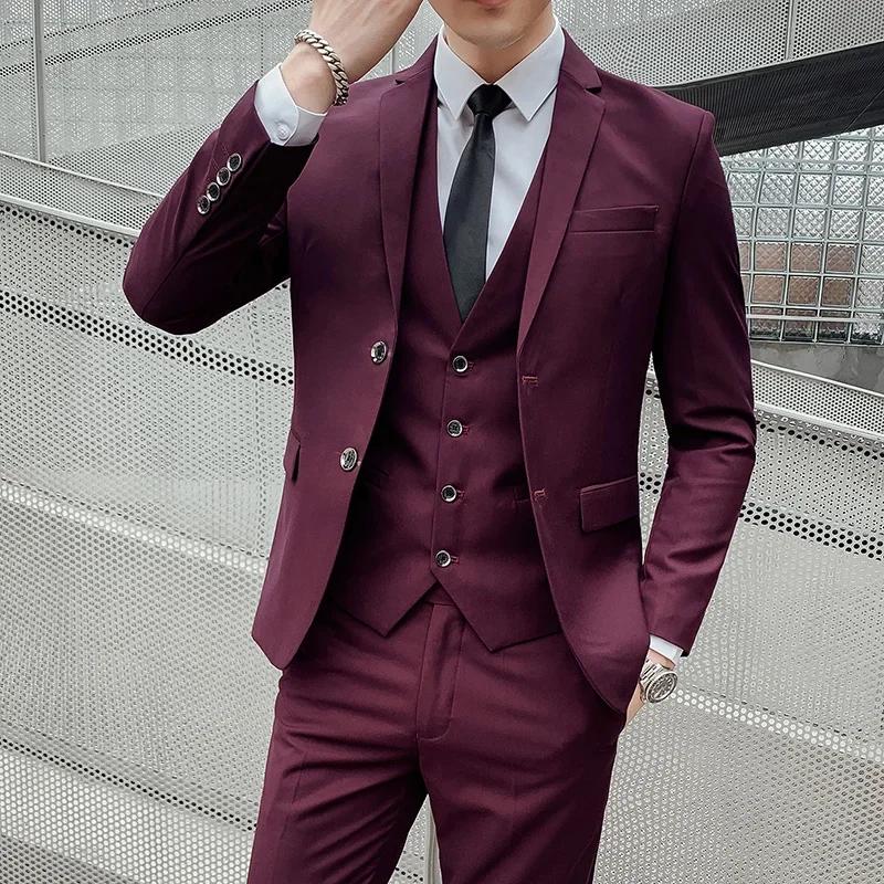 Costume de gentleman décontracté pour hommes, costume de banquet de mariage d'affaires en plein air,